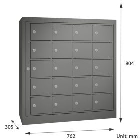 20 Door Built-in Hasp Cell Phone Charging Locker