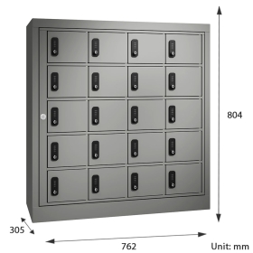 20 Door Combination Locks Cell Phone Charging Locker