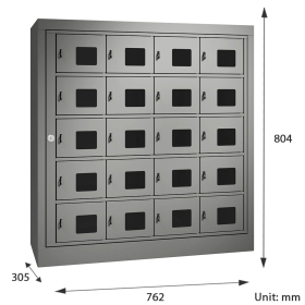 20 Door Normal Locks Cell Phone Charging Locker 