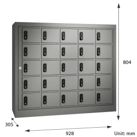 25 Door Combination Locks Cell Phone Charging Locker