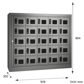 25 Door Combination Locks Cell Phone Charging Locker